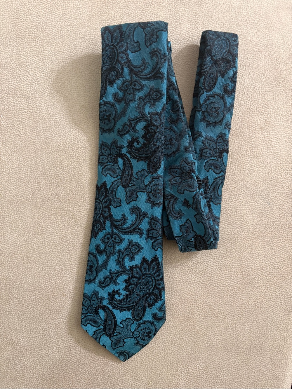 Dolce & Gabbana Teal and Black Paisley Silk Tie